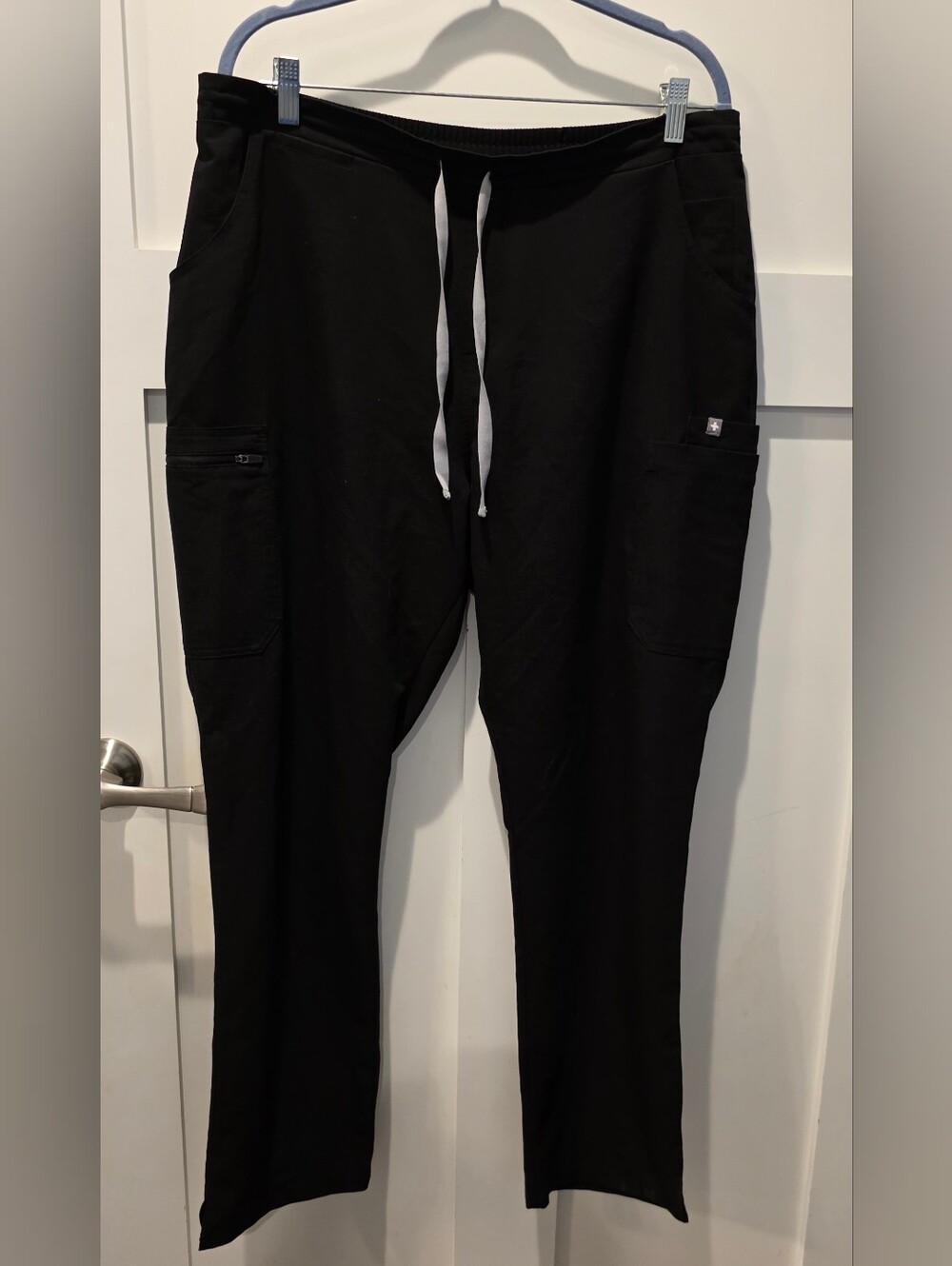 Figs Yola Skinny Scrub Pants L Black Technical Collection Medical Healthcare